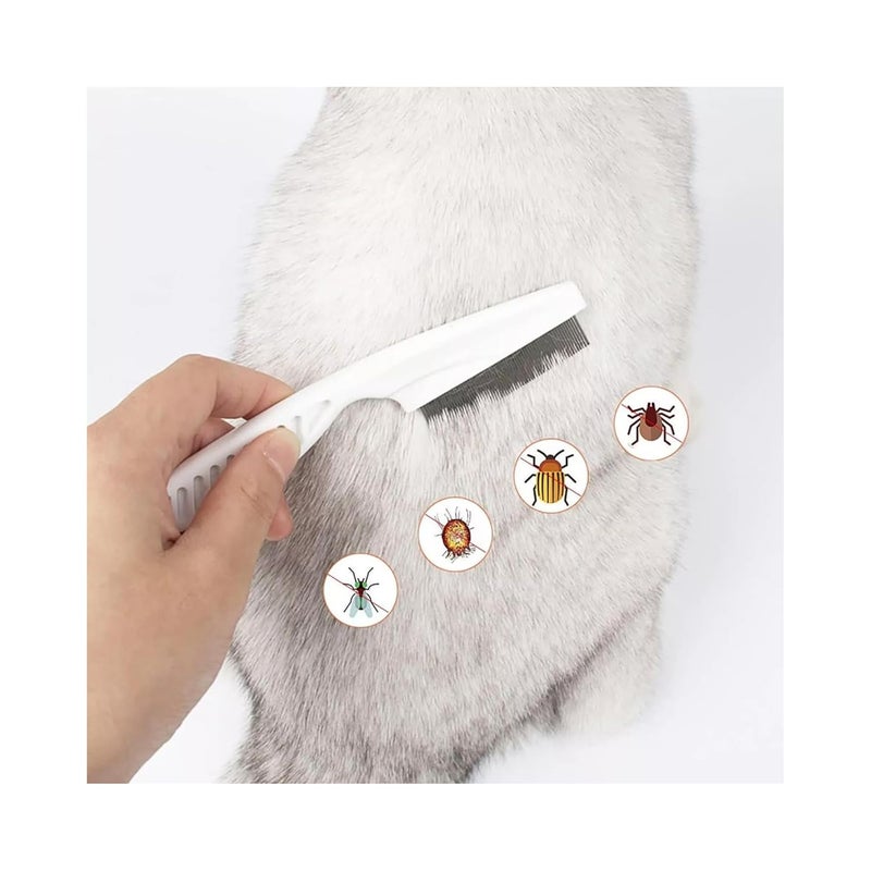 Fugedox 2 Pcs Pet Grooming Comb, Stainless Steel Dog Cat Grooming Combs with Stainless Steel Teeth, Pet Dematting Tools, for Small, Medium & Large Pets - Image 4
